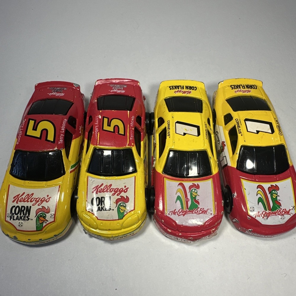 Set Of 4 Kellog's Corn Flakes Monte Carlo Nascar Die Cast Toy Car Vintage 1996